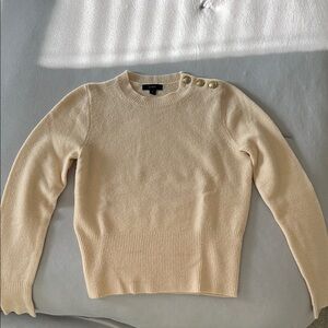J. Crew Cream Crew Neck Sweater Fitted Knit